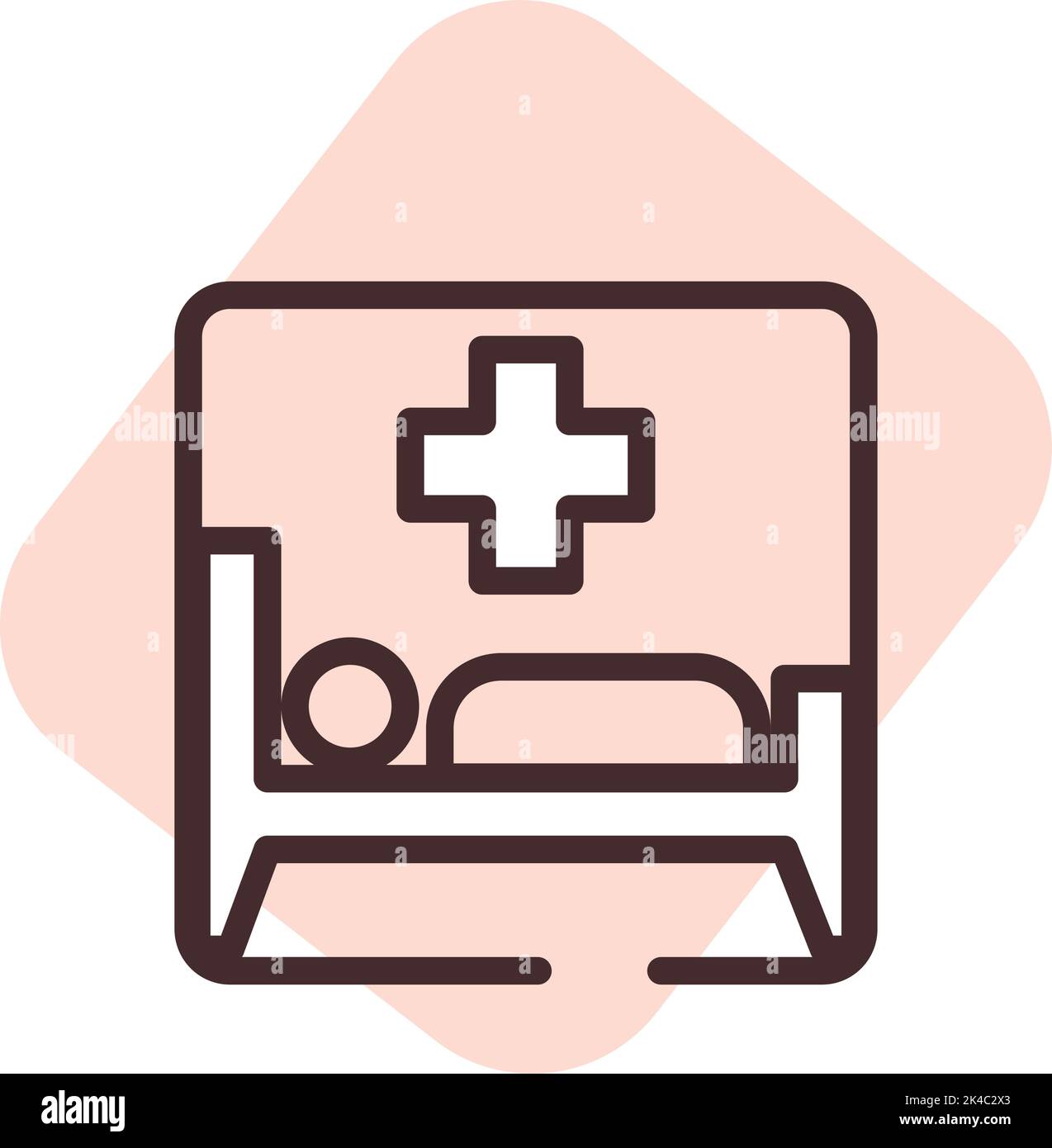 Segnale di avvertenza ospedale, illustrazione, vettore su sfondo bianco. Illustrazione Vettoriale