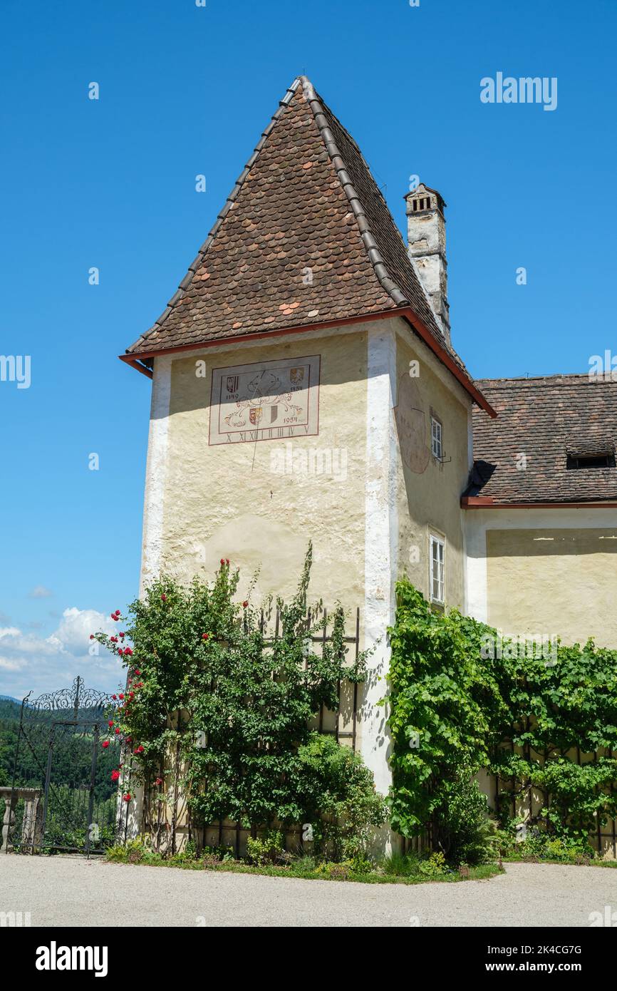 Una foto panoramica del castello di Clam a Muhlviertel, Austria Foto Stock
