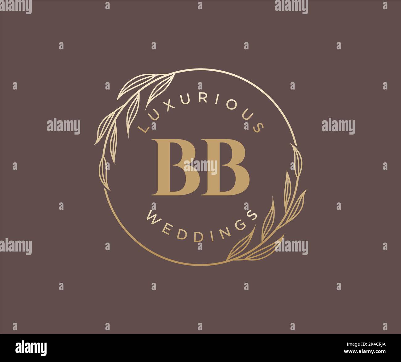 BB iniziali lettera Wedding monogramma modello loghi, disegnati a mano moderno minimalista e modelli floreali per carte di invito, Salva la data, elegante Illustrazione Vettoriale