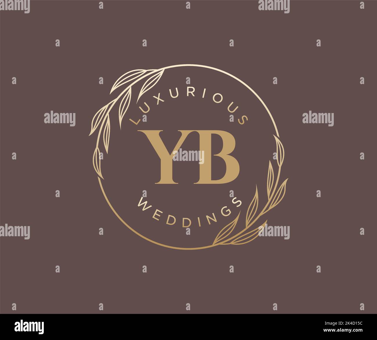YB iniziali lettera monogramma modello logo matrimonio, modelli moderni minimalisti e floreali disegnati a mano per le carte di invito, Salva la data, elegante Illustrazione Vettoriale