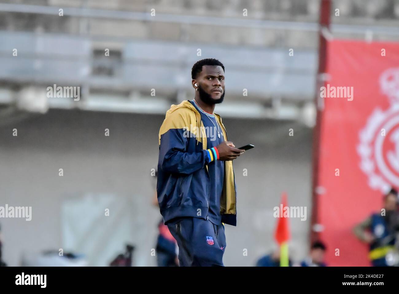 Mallorca, Mallorca, Spagna. 1st Ott 2022. MALLORCA, SPAGNA - 1 OTTOBRE: Franck Kessié del FC Barcelona prima della partita tra RCD Mallorca e FC Barcelona di la Liga Santander il 1 ottobre 2022 al Visit Mallorca Stadium Son Moix a Mallorca, Spagna. (Credit Image: © Samuel CarreÃ±o/PX Imagens via ZUMA Press Wire) Credit: ZUMA Press, Inc./Alamy Live News Foto Stock