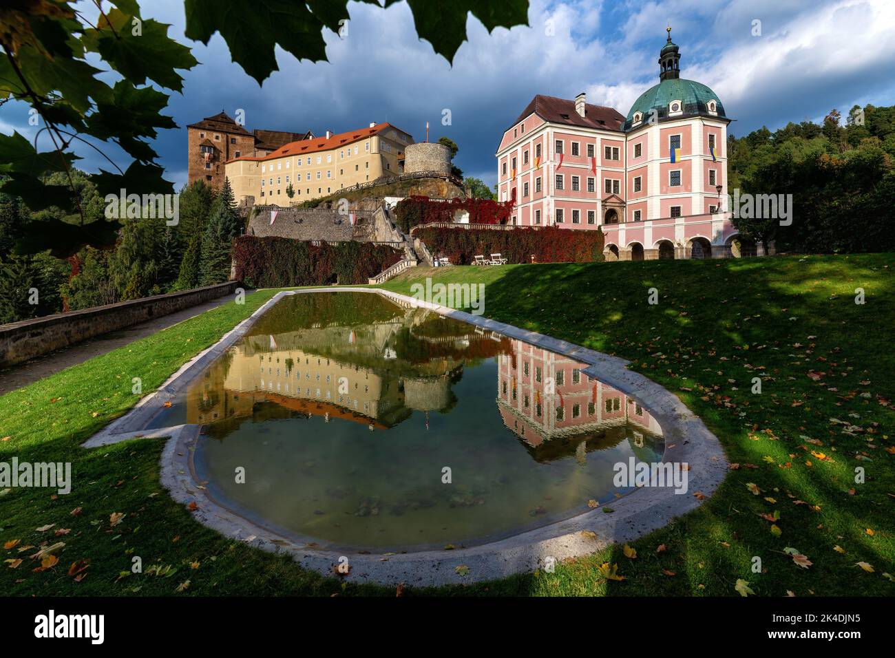 Castello di Stato e Castello nella città Bečov nad Teplou nella parte occidentale della Repubblica Ceca - Regione Karlovy Vary - Repubblica Ceca, Europa Foto Stock