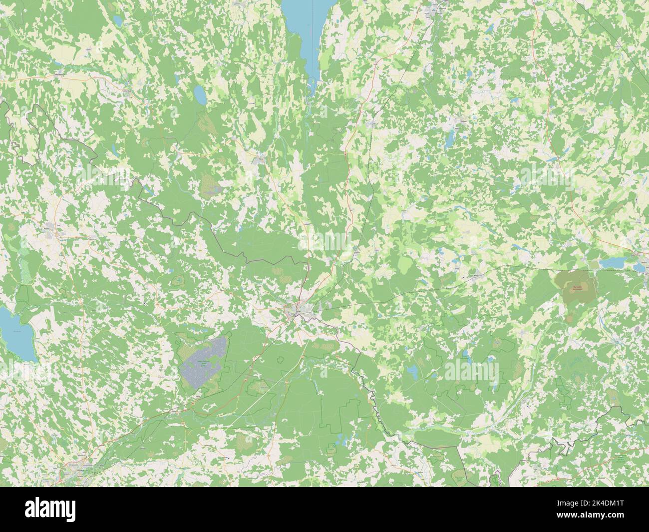 Valga, contea dell'Estonia. Aprire la mappa stradale Foto Stock