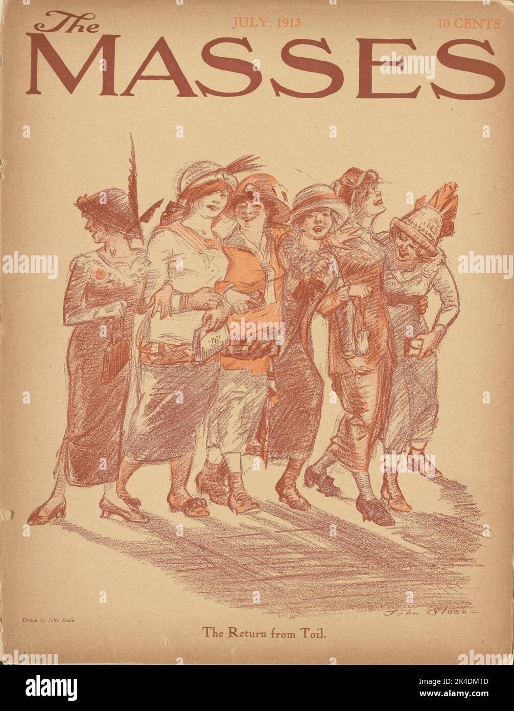 'Il ritorno dalla fatica', disegno di John Sloan (1871-1951), pubblicato sulla copertina di 'le Messe', luglio 1913 Foto Stock