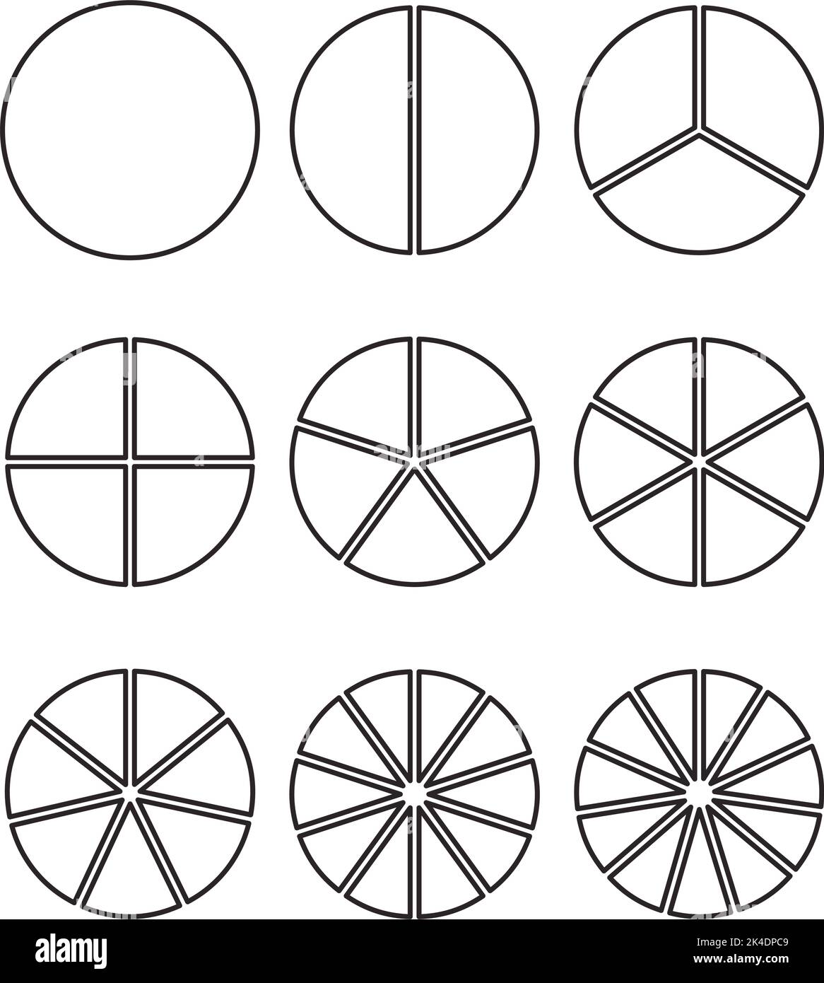 Grafico a torta o grafico, parte preziosa dell'infografica circolare. Illustrazione vettoriale. Torta aziendale, icona circolare, sezione passo dati, avanzamento impostazione, isolamento Illustrazione Vettoriale