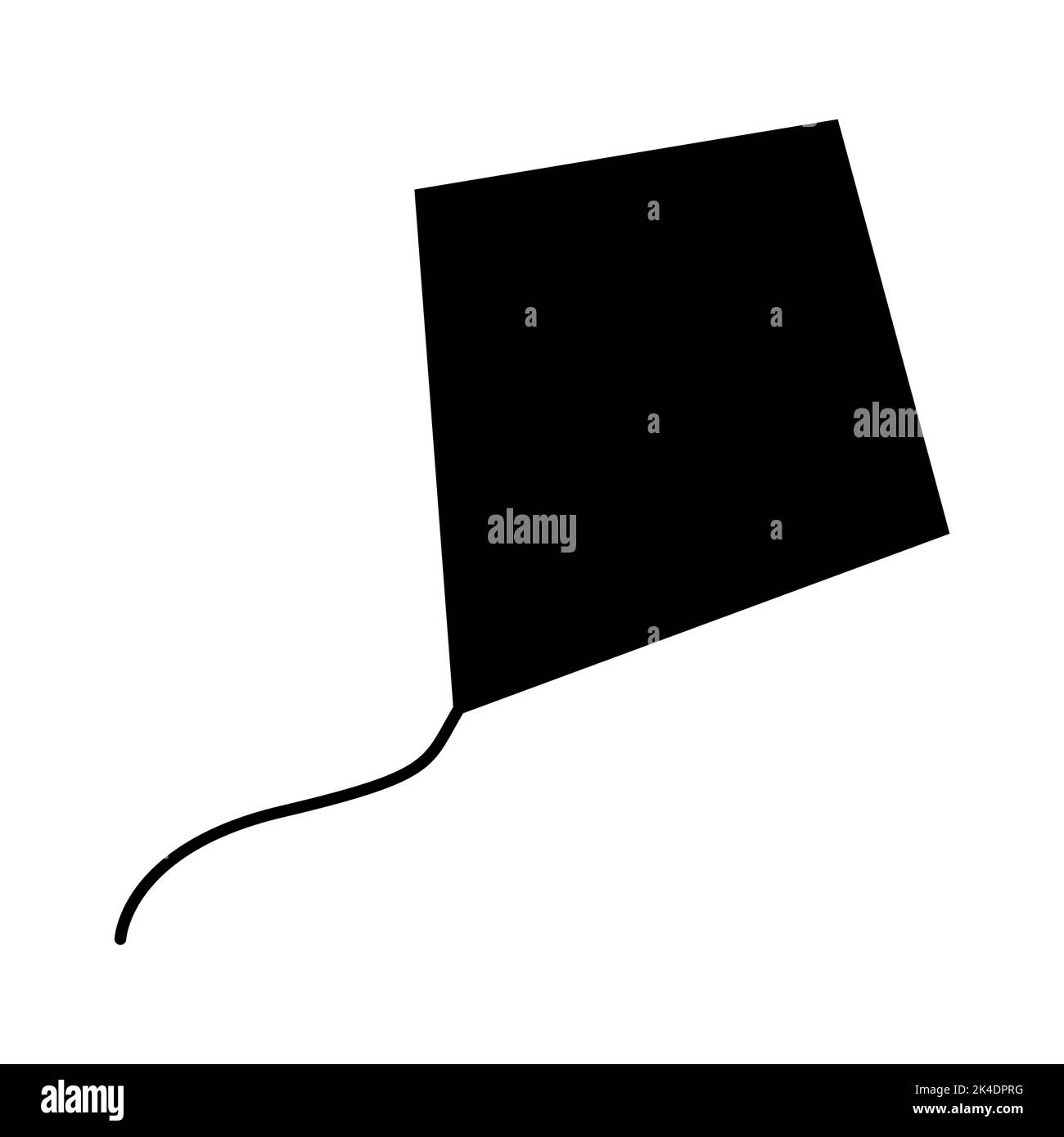 Icona di aquilone di volo, simbolo di attività all'aperto di hobby, illustrazione vettoriale di gioco di aria di vento. Illustrazione Vettoriale