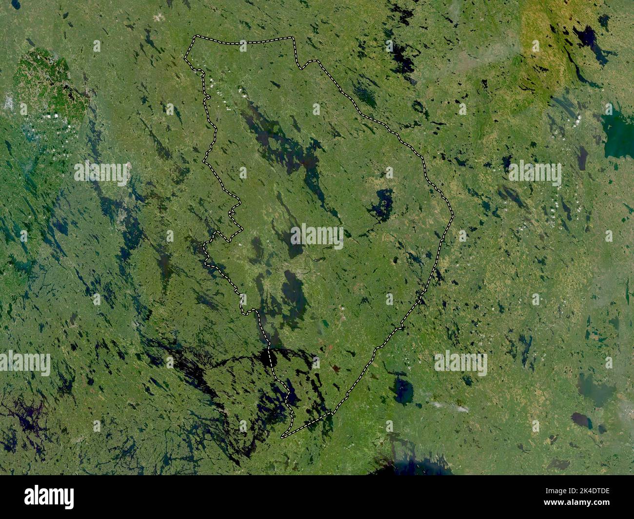 Karelia settentrionale, regione della Finlandia. Mappa satellitare a bassa risoluzione Foto Stock