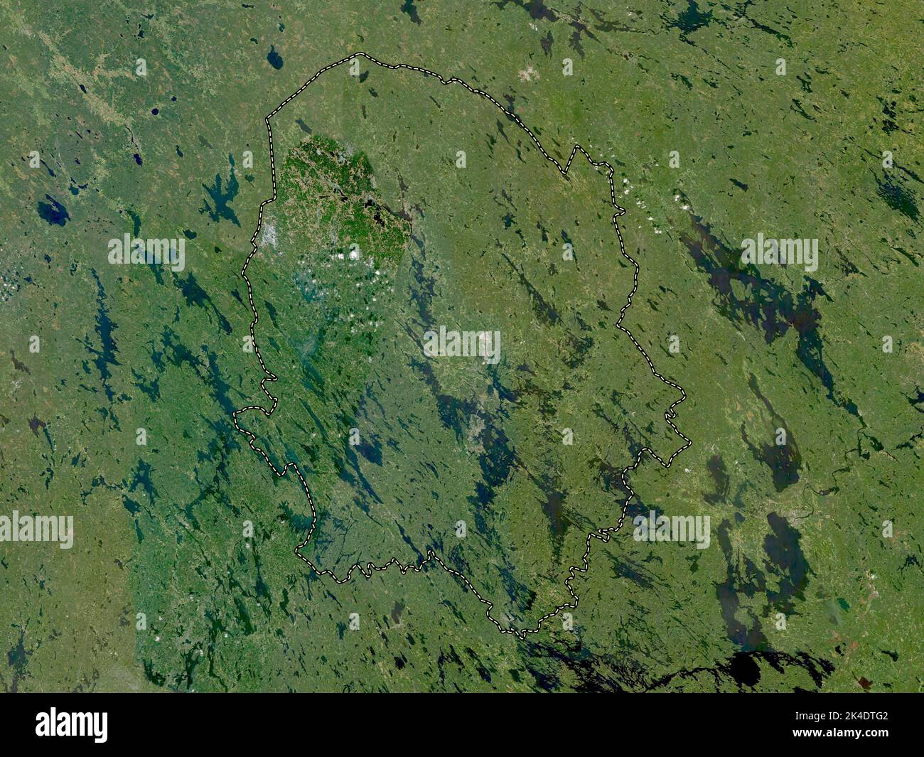 Savonia settentrionale, regione della Finlandia. Mappa satellitare a bassa risoluzione Foto Stock