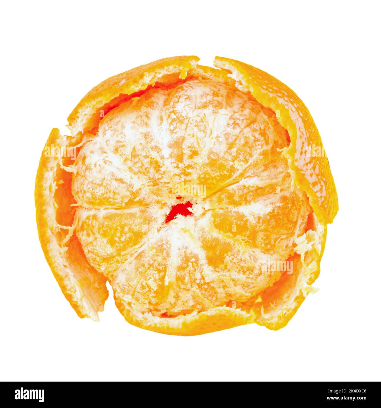 Mandarino, agrumi mandarino isolato su fondo bianco. Il file contiene il percorso di ritaglio. Foto Stock