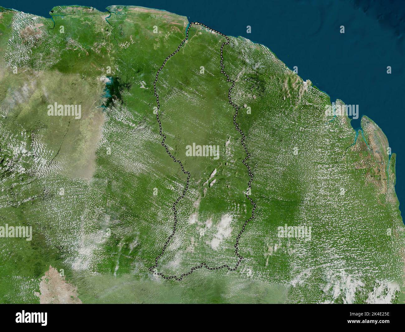 Saint-Laurent-du-Maroni, circondario della Guiana francese. Mappa satellitare ad alta risoluzione Foto Stock