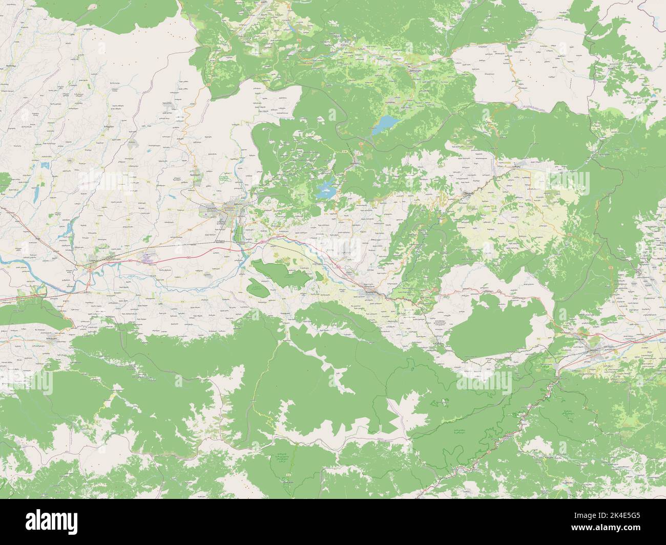 Imereti, regione della Georgia. Aprire la mappa stradale Foto Stock