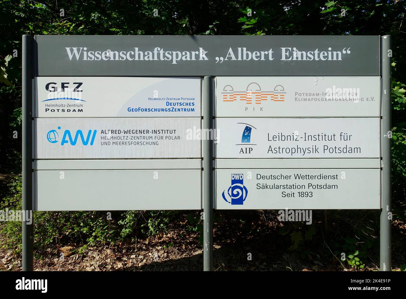 Ingresso al parco scientifico Albert Einstein, Potsdam, Brandeburgo, Germania Foto Stock