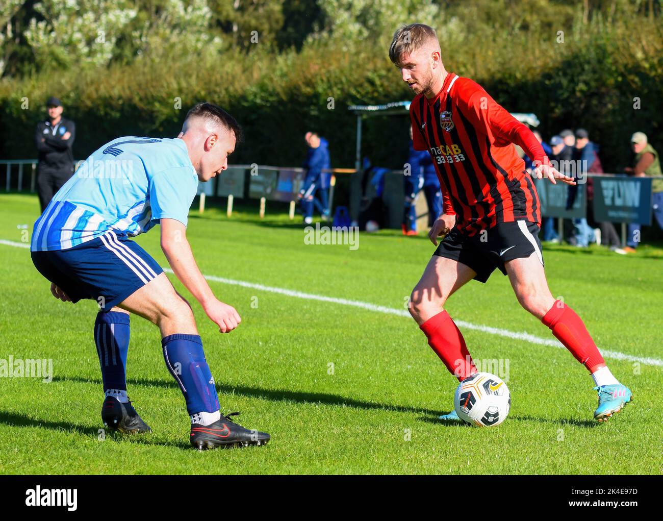 East Belfast FC e Dunmurry Rec FC Foto Stock