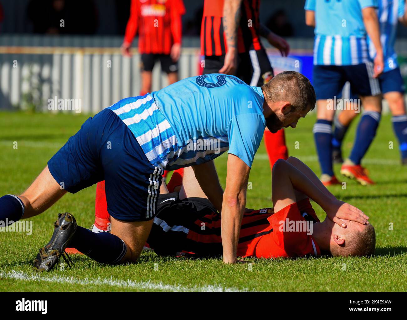 East Belfast FC e Dunmurry Rec FC Foto Stock