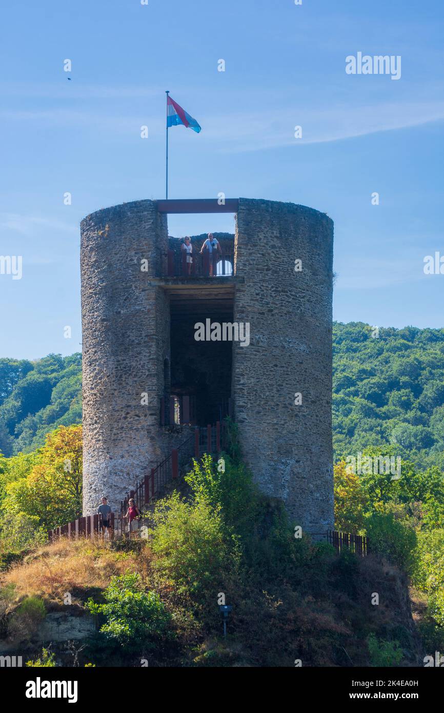 Esch-sur-Sûre (Esch-Sauer): Castello di Esch-sur-Sure in Lussemburgo Foto Stock