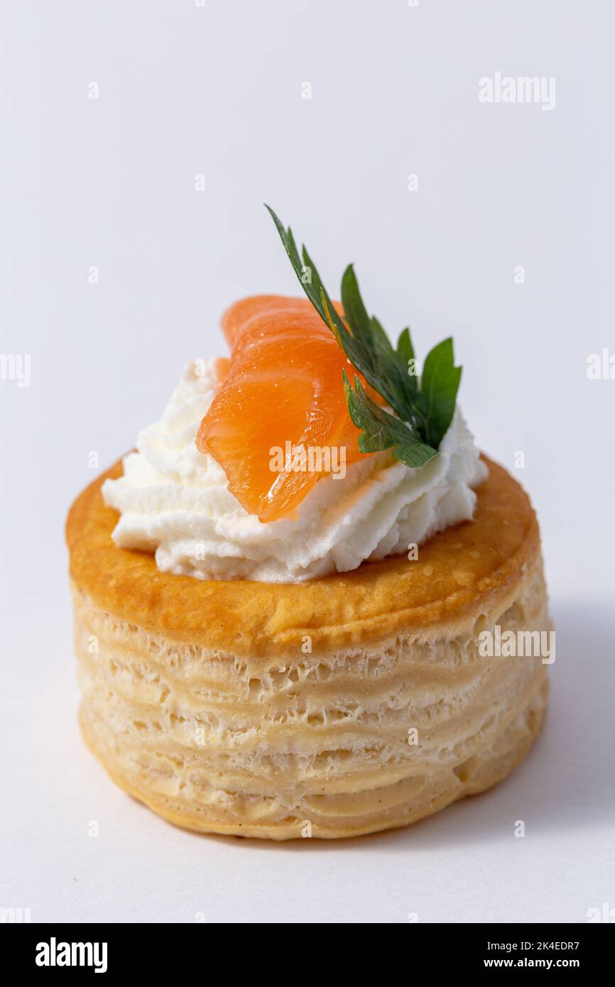 Set di Bouchée à la Reine chiamato genericamente anche Vol au vent Foto Stock