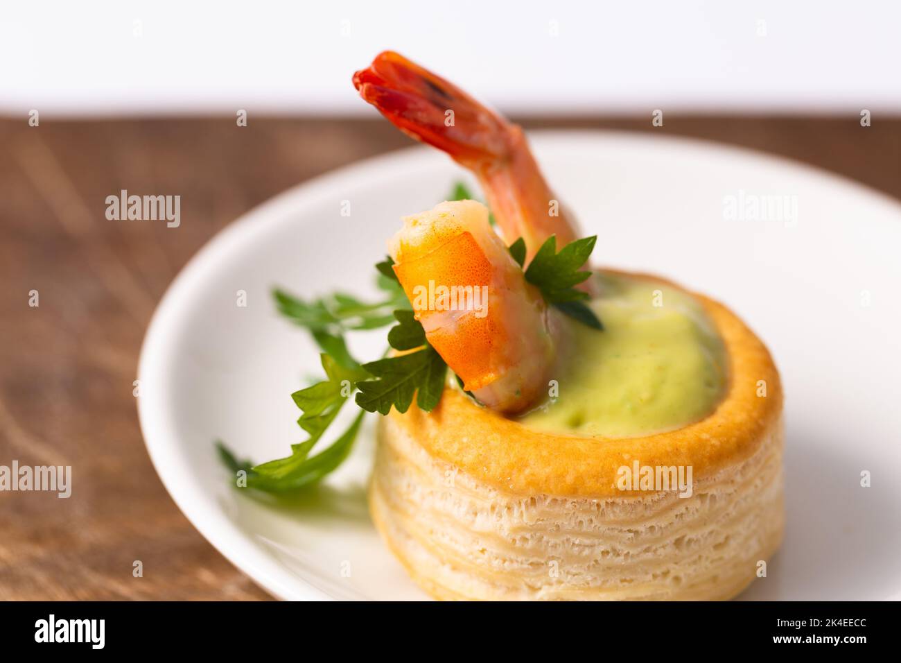 vol au vent con il gambero Foto Stock