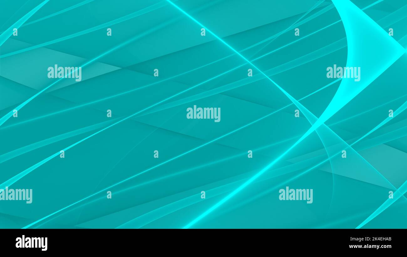 Hintergrund abstrakt 8K grün türkis, benzina, schwarz, weiß, grau, Wellen Linien Kurven Verlauf Foto Stock