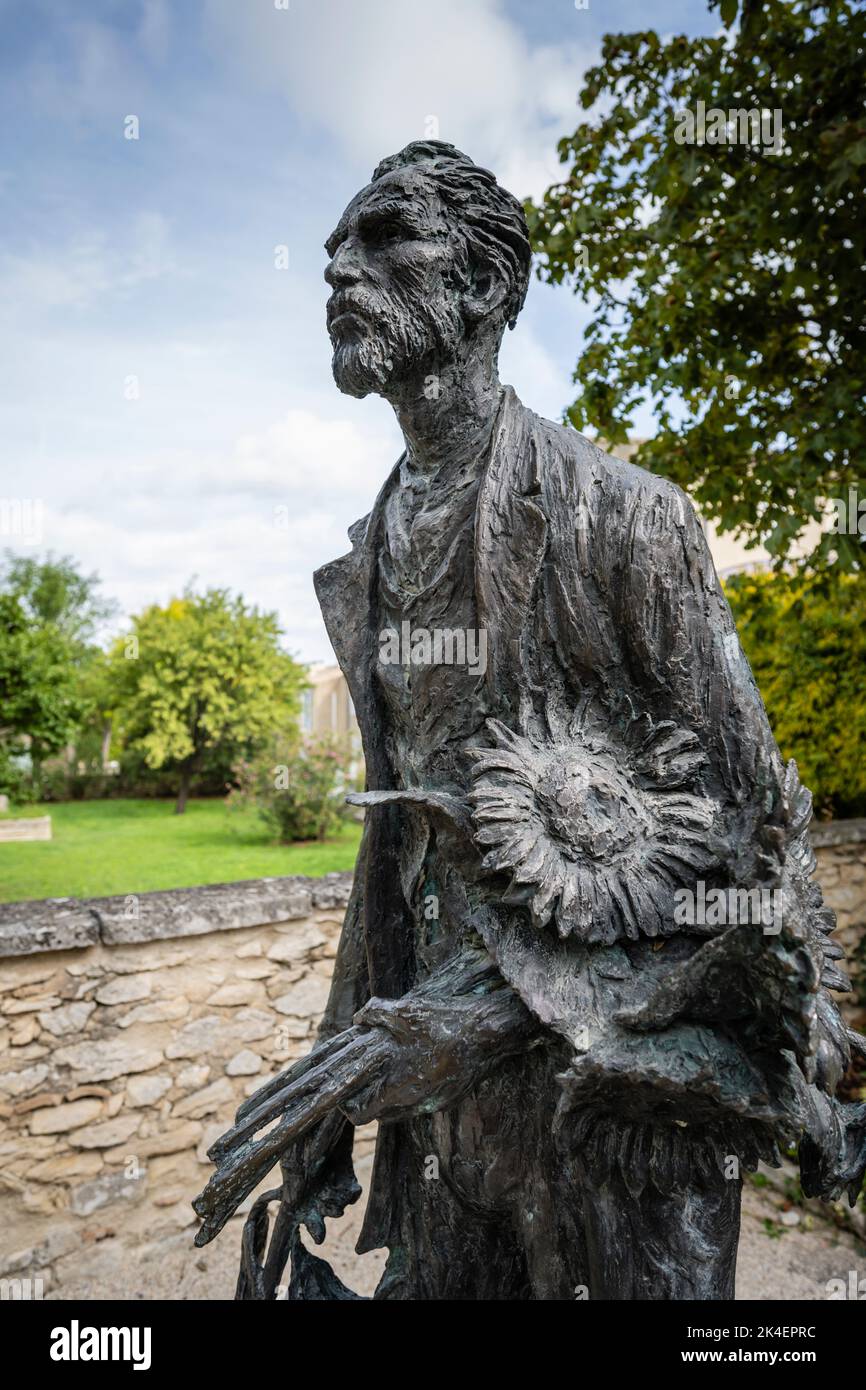Vincent van Gogh statua, San Paolo de Mausole, San Remo, Provenza, Francia. Foto Stock