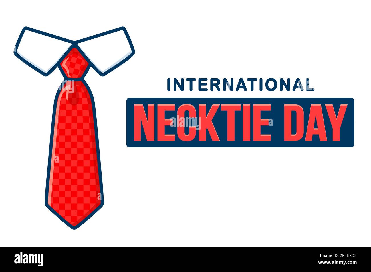 Banner per la Giornata internazionale del Necktie. Illustrazione semplice e moderna di clip vettoriali. Illustrazione Vettoriale