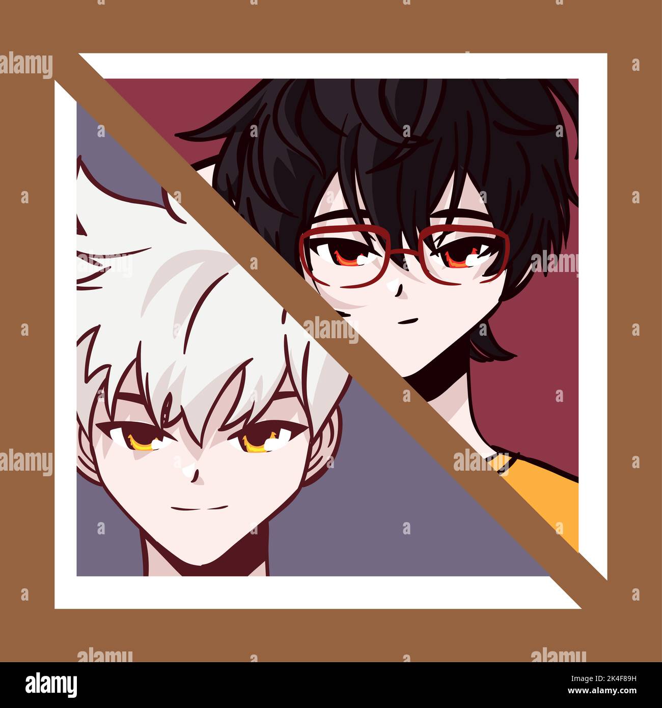 anime due uomini Illustrazione Vettoriale