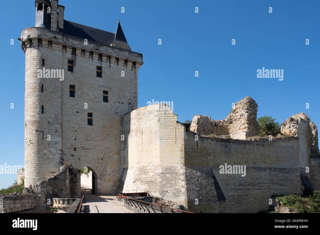 La Tour de l'Horloge, Chinon Chateau Foto Stock