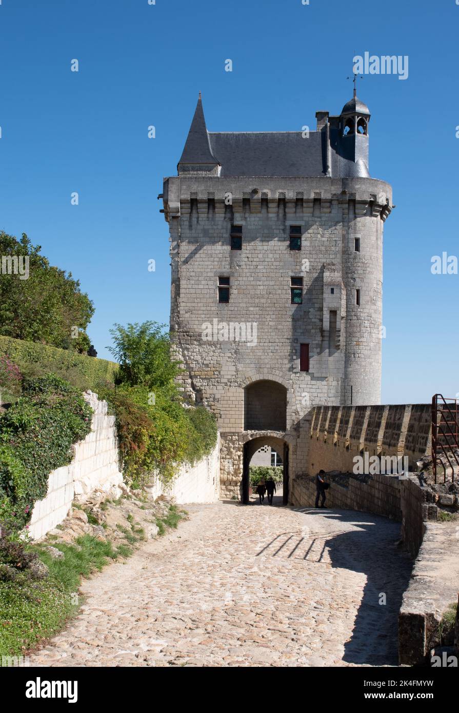 La Tour de l'Horloge, Chinon Chateau Foto Stock