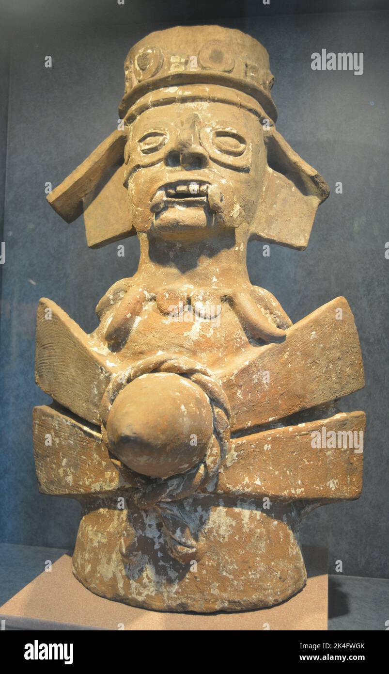 Dio Tlaloc, cultura Olmeca Prehispanic. Museo Nacional de Antropologia a Città del Messico Foto Stock
