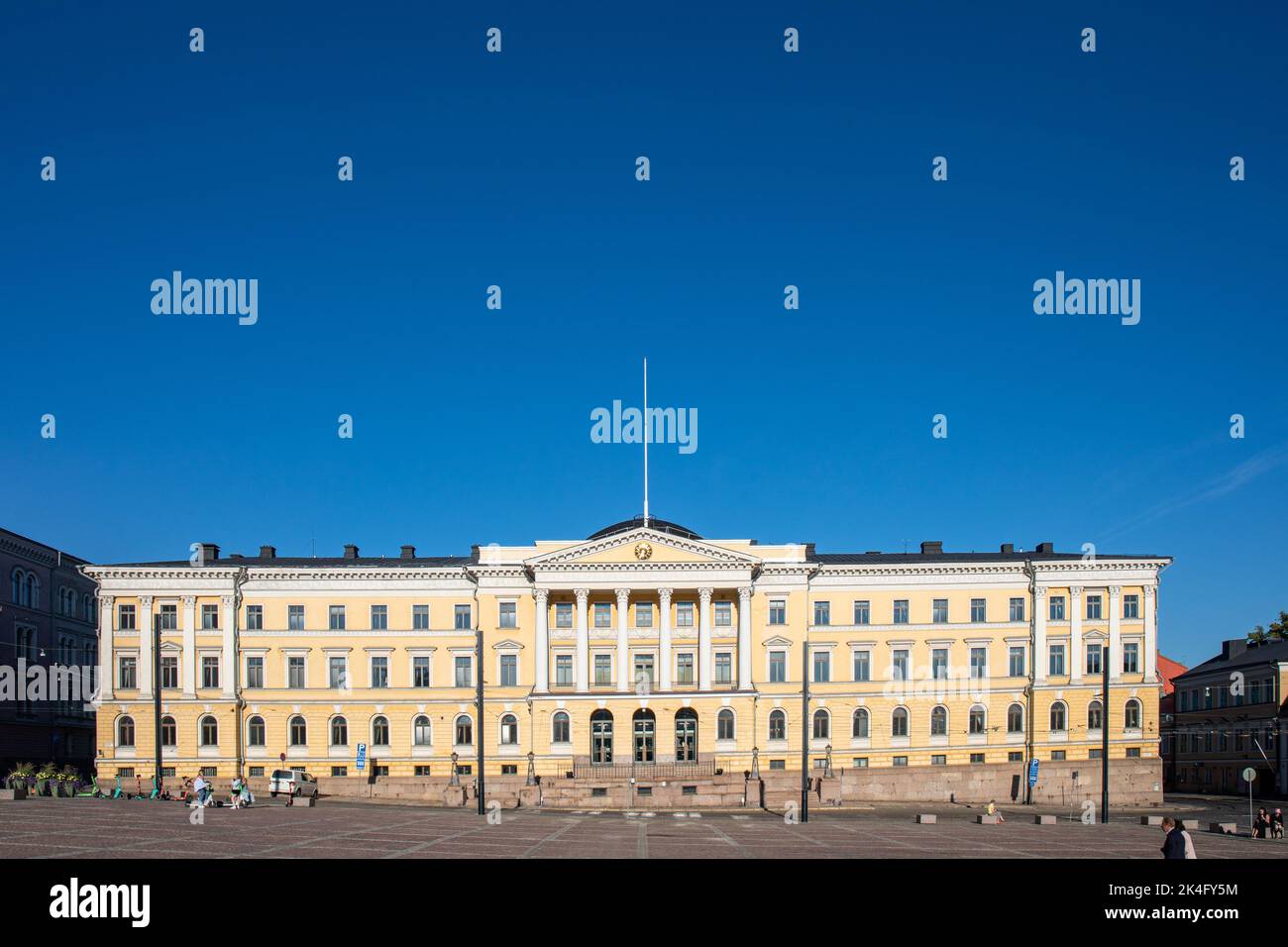Valtioneuvoston linna o edificio del Senato a Helsinki, Finlandia Foto Stock