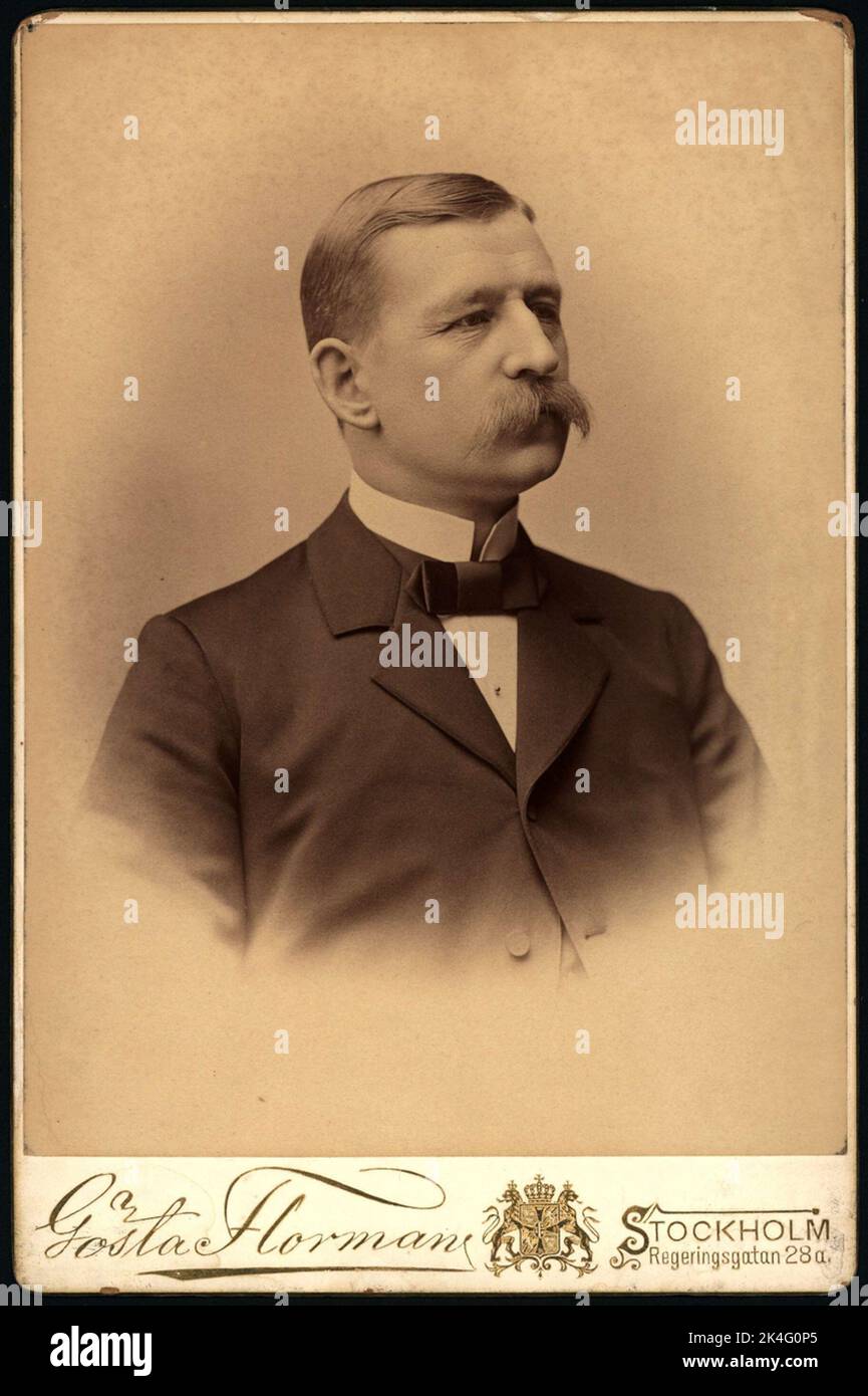 Ritratto da uomo. Andrée, Salomon agosto, n. Ottobre 18, 1854, d.. Nell'ottobre 1897, ingegnere, fisico, ricercatore polare. Nordico Foto Stock