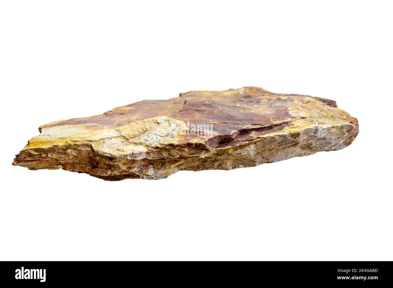 Roccia di granito isolato su sfondo bianco. Foto Stock