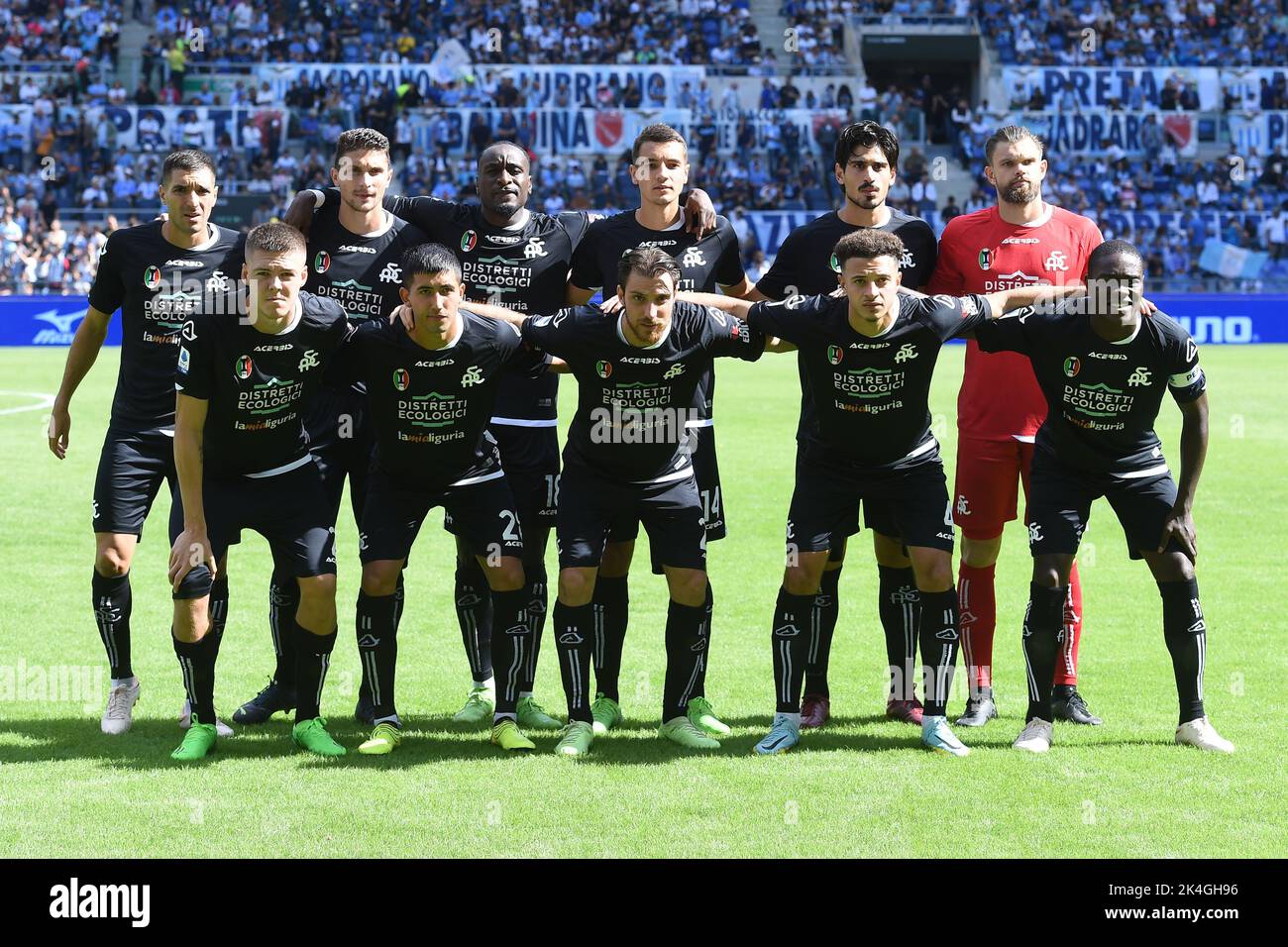 Roma, Lazio. 02nd Ott 2022. La formazione iniziale di Spezia durante la Serie A match tra SS Lazio e Spezia allo stadio Olimpico di Roma, 02nd ottobre 2022. (Foto di credito AllShotLive/SipaUsa) Credit: Sipa USA/Alamy Live News Foto Stock