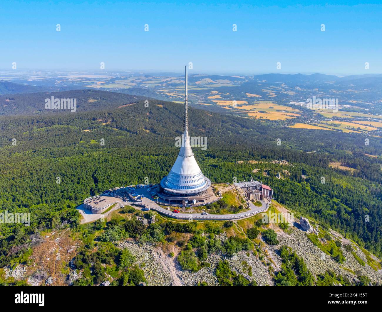 Jested Mountain Hotel dall'alto Foto Stock