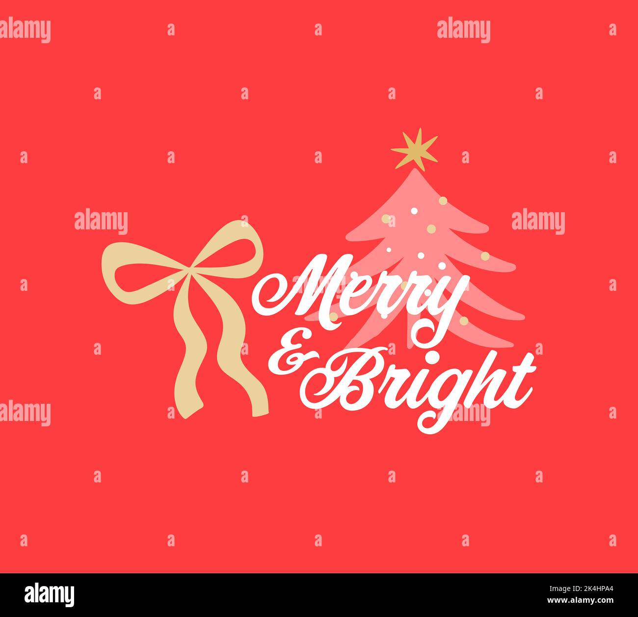 Composizione di testo allegro e luminoso e decorazioni natalizie su sfondo rosso. concetto di natale, inverno, tradizione e celebrazione gener digitale Foto Stock