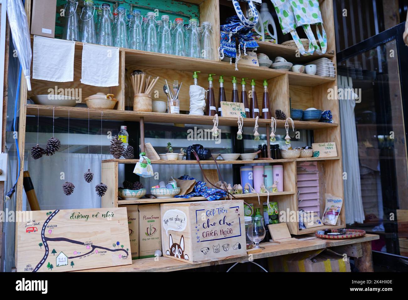 Il decaration in da Lat restautant, Vietnam Foto Stock