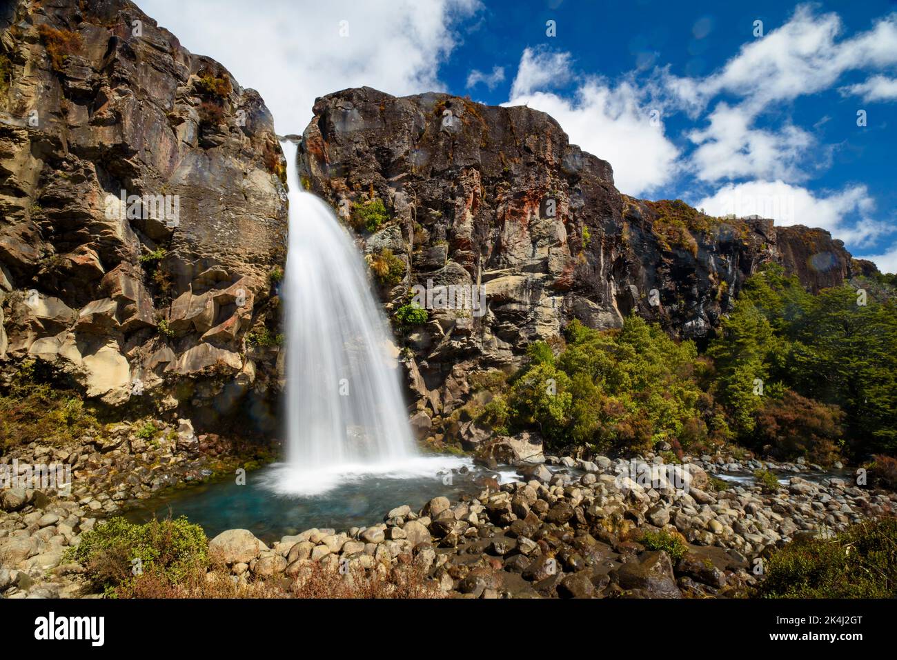 Taranaki scende, il Parco nazionale di Tongariro, Nuova Zelanda Foto Stock