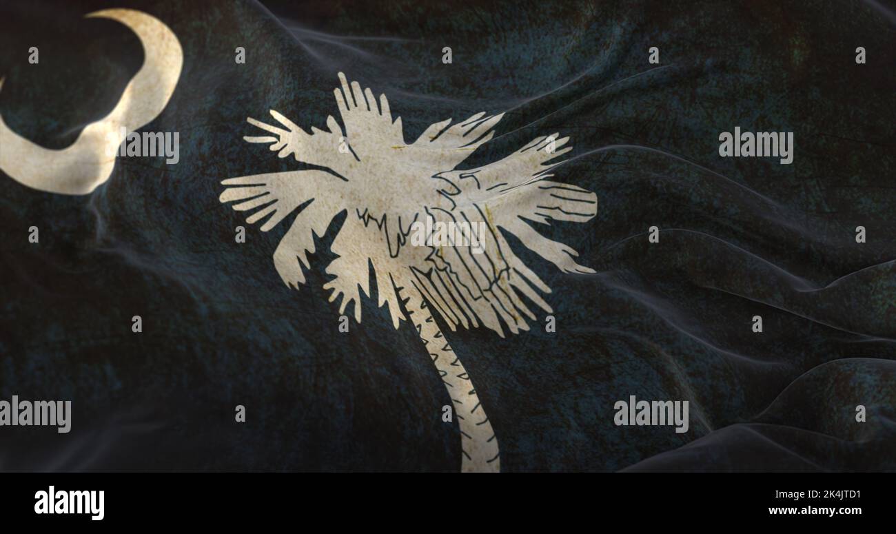 Vecchia bandiera dello stato americano della Carolina del Sud, regione degli Stati Uniti Foto Stock