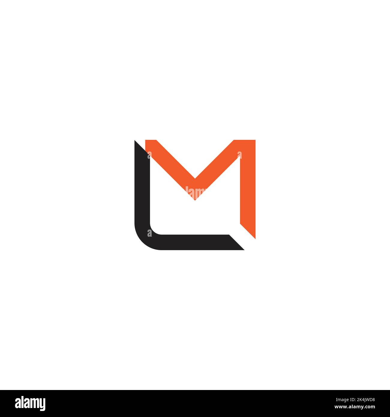 lettera lm semplice colorato linea geometrica quadrato vettore logo Illustrazione Vettoriale