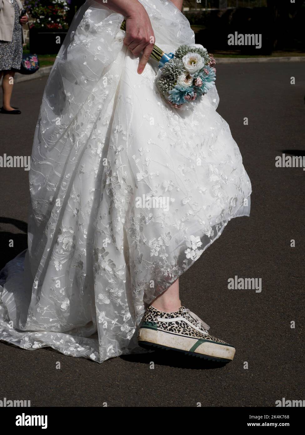 Scarpe da ginnastica da sposa, Regno Unito Foto Stock