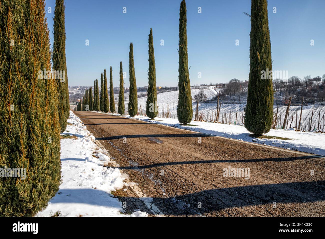 Inverno a Castelvetro di Modena, Emilia Romagna, Italia Foto Stock