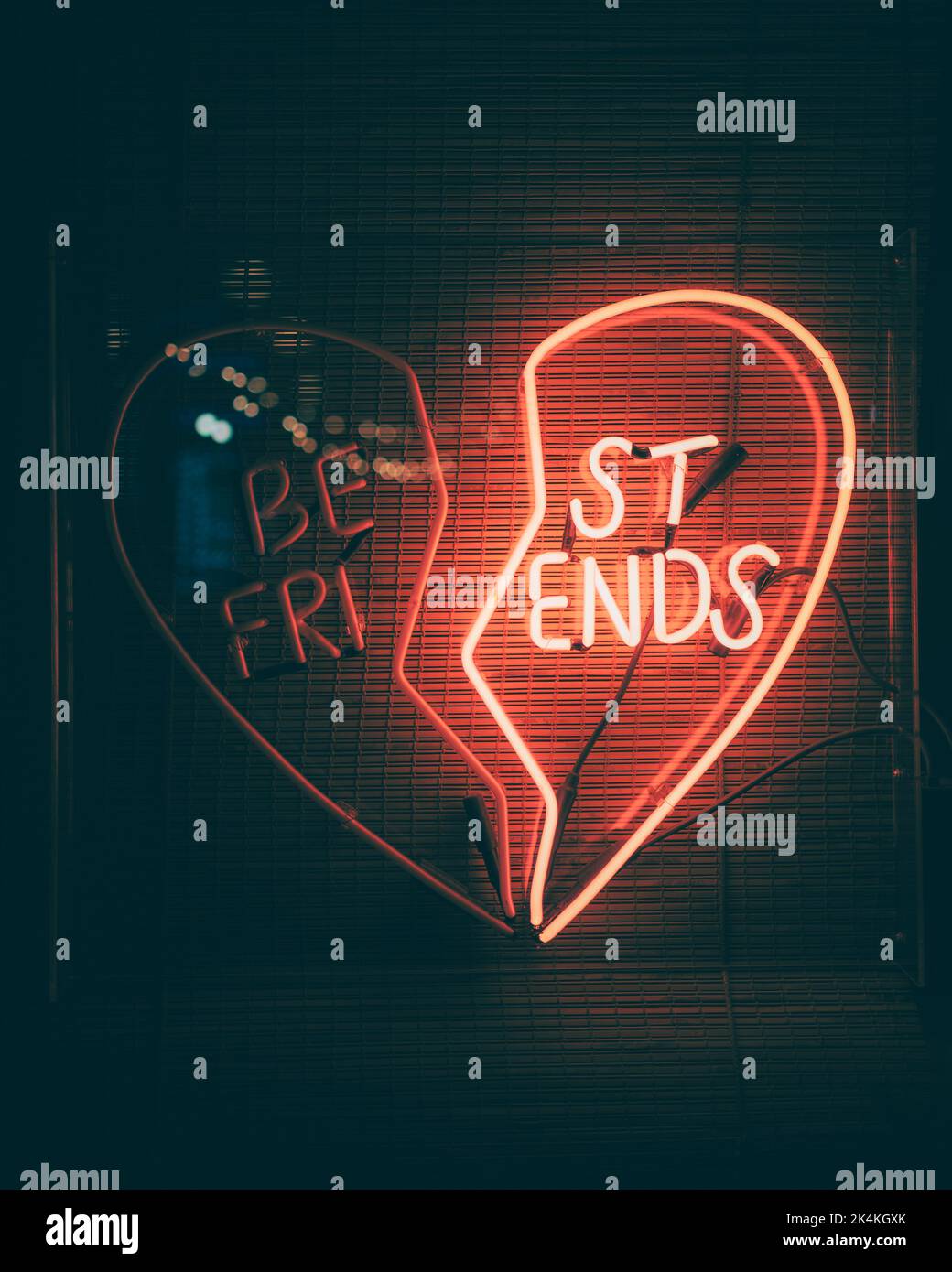 ST TERMINA con il cartello al neon, a Crown Heights, Brooklyn, New York Foto Stock