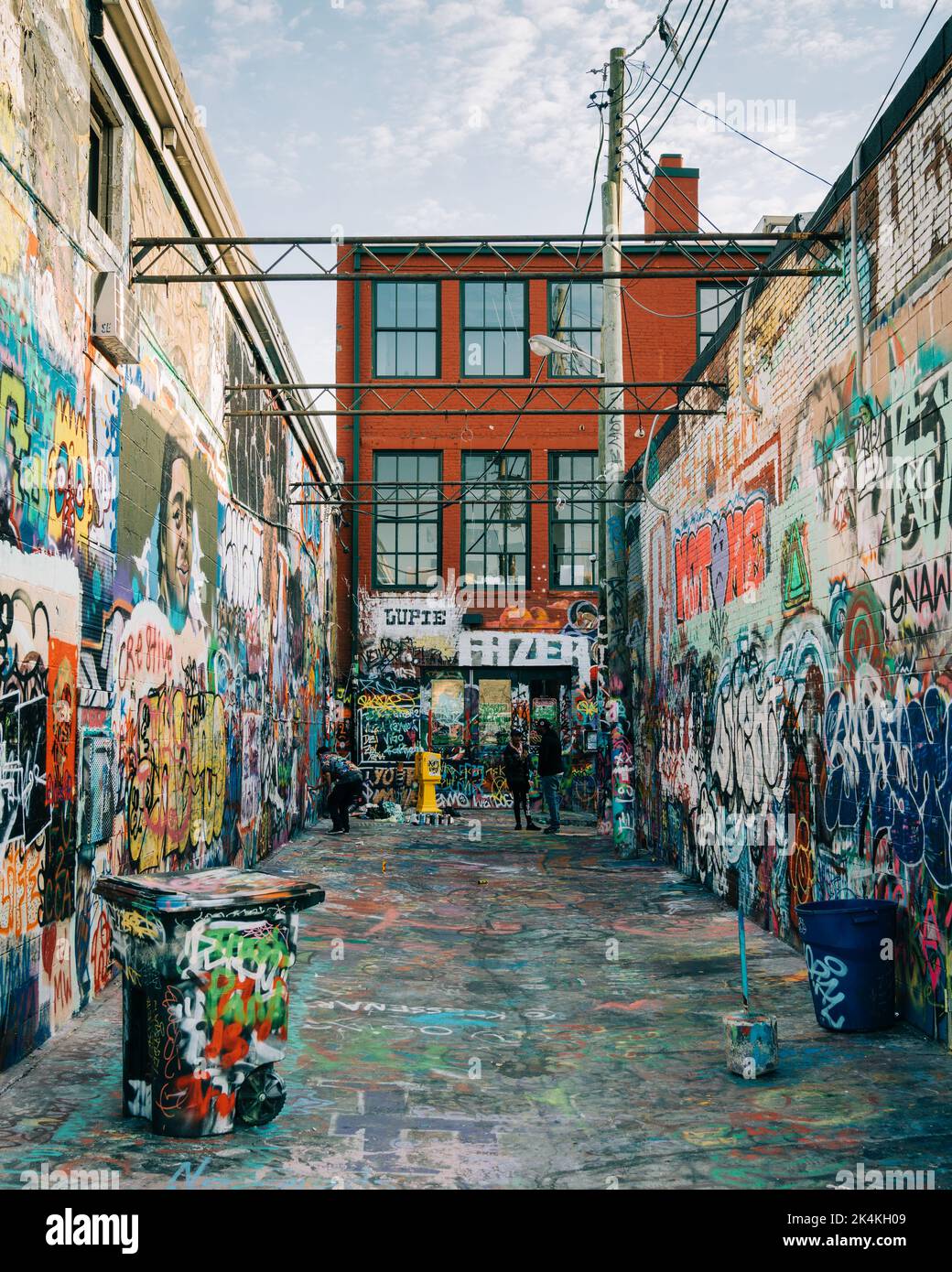 Street art a Graffiti Alley, Baltimora, Maryland Foto Stock