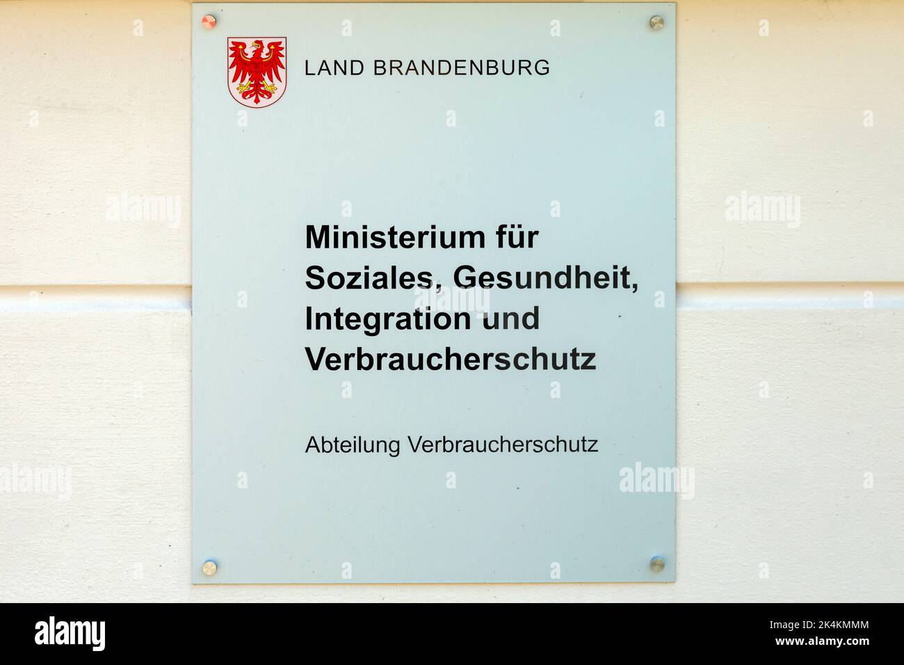 Ministero per gli Affari sociali, la Salute, l'integrazione e la protezione dei consumatori, Dipartimento per la protezione dei consumatori, dello Stato di Brandeburgo a Potsdam Foto Stock