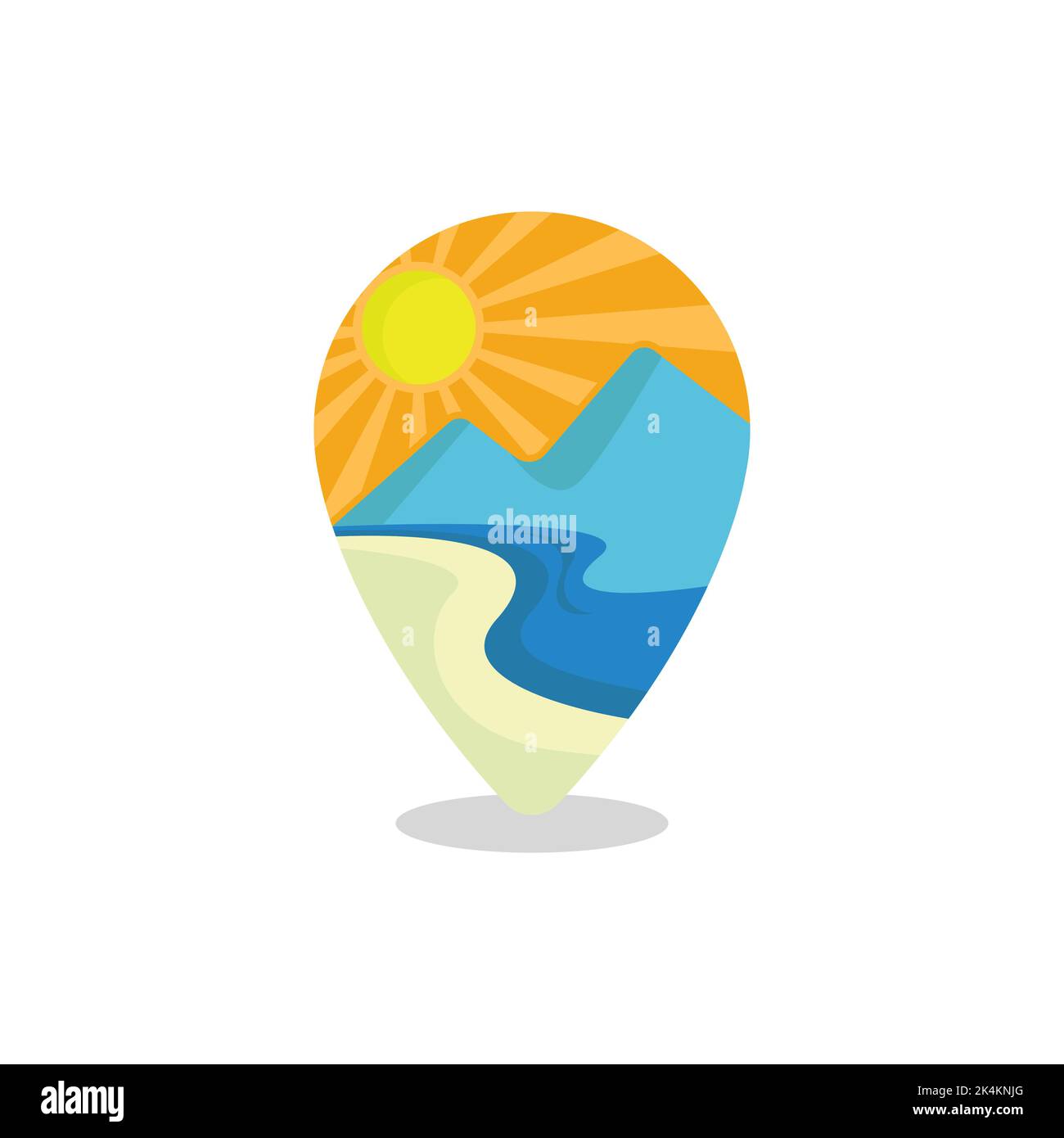 Mappa PIN gps destinazione di viaggio posizione logo vettore di progettazione. Segnaposto creativo e professionale per l'immagine vettoriale del logo da viaggio Illustrazione Vettoriale