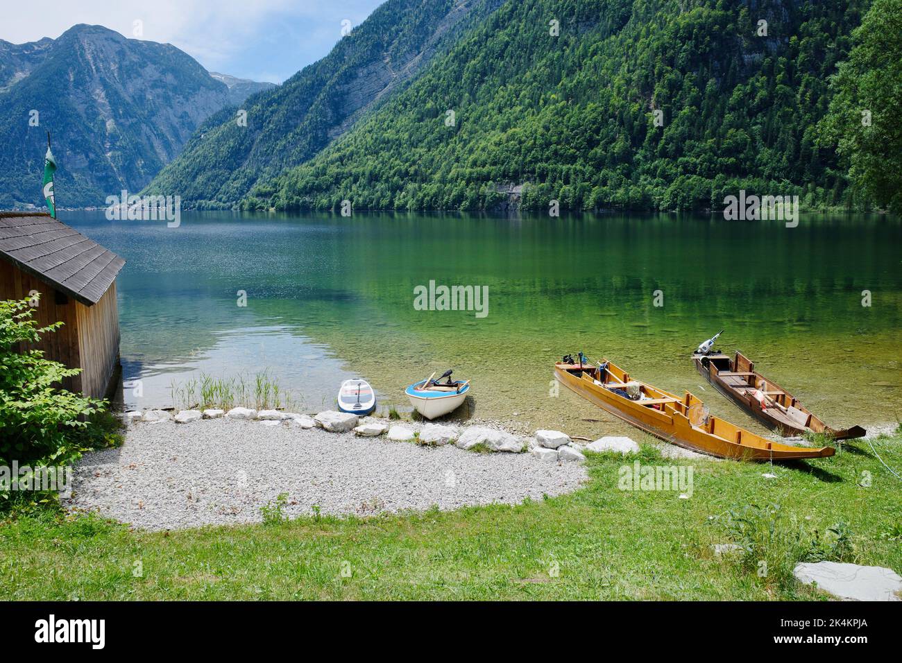 Lago di Hallstatt nell'alta Austria Foto Stock
