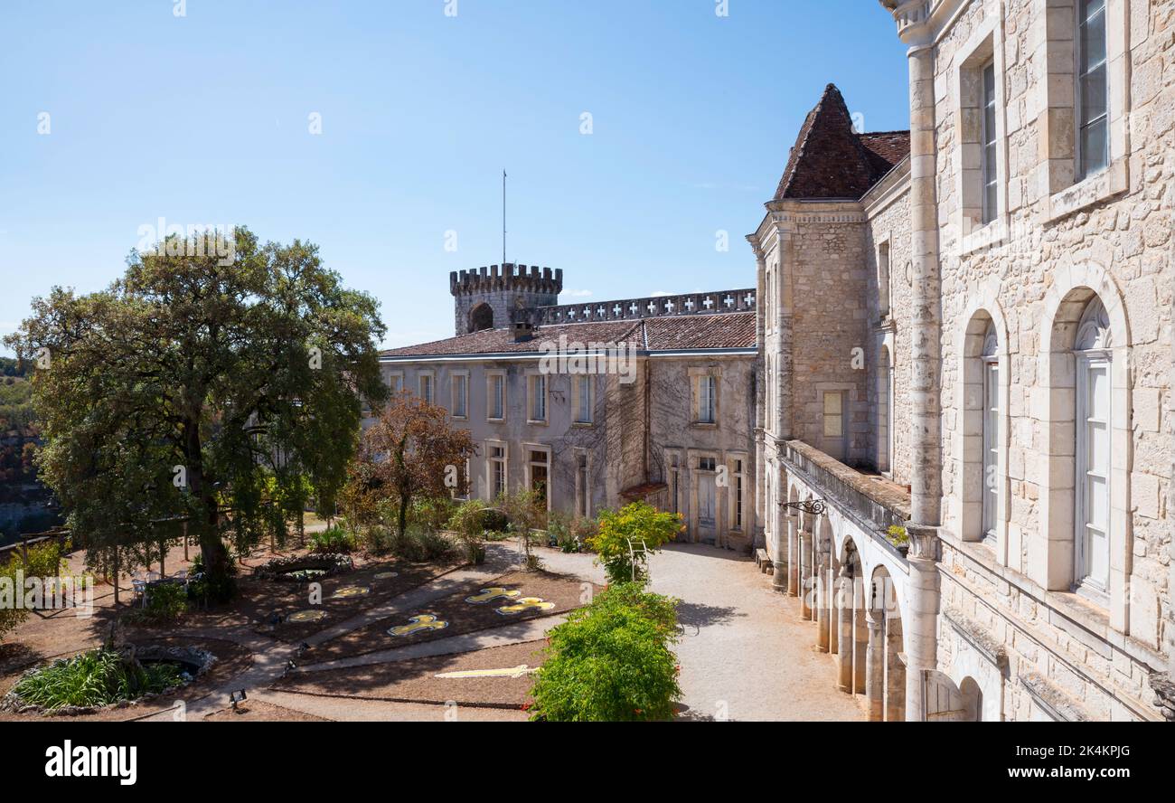 La fortezza della città francese di Rocamadour, Foto Stock La fortezza della città francese di Rocamadour, Foto Stock
