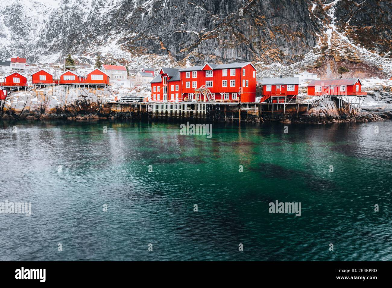 Villaggio chiamato A nelle isole Lofoten, Norvegia. Foto Stock