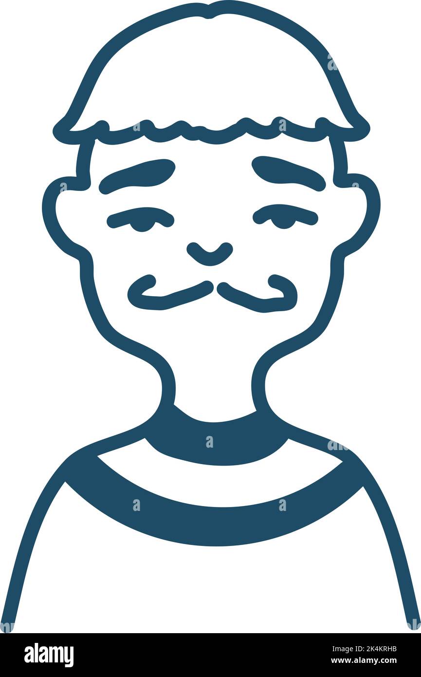 Uomo con baffi piccoli, illustrazione, vettore su sfondo bianco. Illustrazione Vettoriale