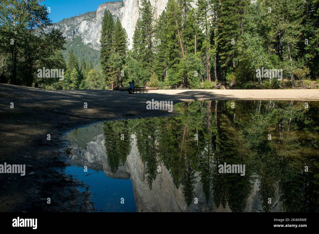 Ci sono innumerevoli attrazioni nella Yosemite Valley all'interno del Parco Nazionale di Yosemite, California, tra cui El Capitan, Half Dome e Washington Column. Foto Stock