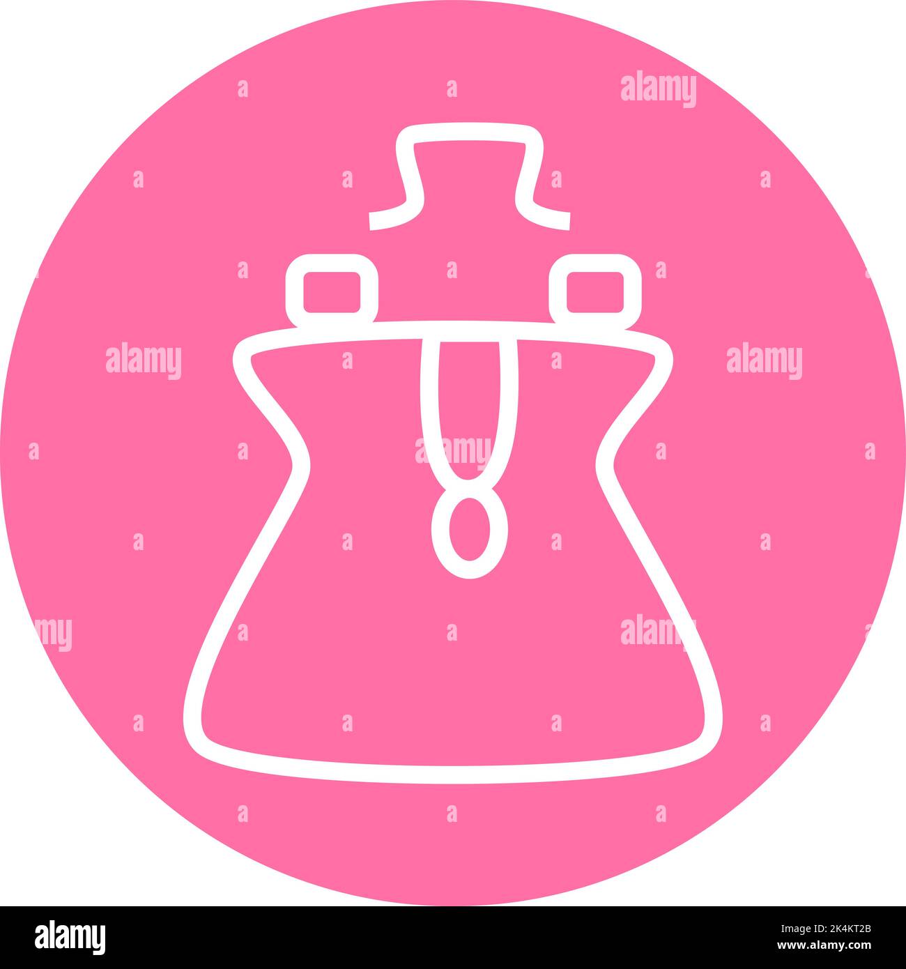Borsa donna rosa fantasia, illustrazione, vettore su sfondo bianco. Illustrazione Vettoriale